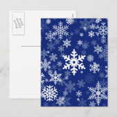 Het gelukkige Patroon van de Sneeuwvlokken van de Feestdagenkaart (Voorkant / Achterkant)