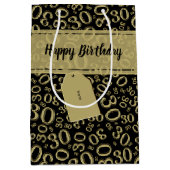 Het gelukkige Patroon van het Aantal van de 30ste Medium Cadeauzakje (Voorkant)