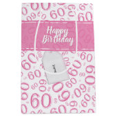 Het gelukkige Patroon van het Aantal van de 60ste Medium Cadeauzakje (Voorkant)