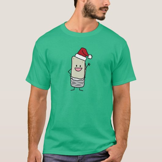 Het gelukkige Pet van de Kerstman van het Hallo T-shirt (Voorkant)