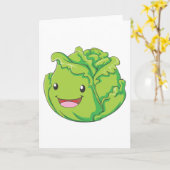 Het gelukkige Plantaardige Glimlachen van de Kool Kaart (Gele Bloem)