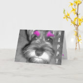 Het gelukkige Puppy Schnauzer van de Kerel van de Kaart (Gele Bloem)