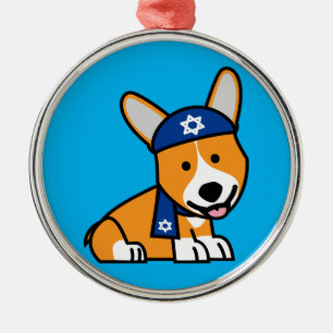 Het gelukkige Puppy van de Hond van Corgi Corgis Metalen Ornament