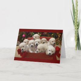 Het gelukkige "puppy" van het Golden retriever van Feestdagen Kaart