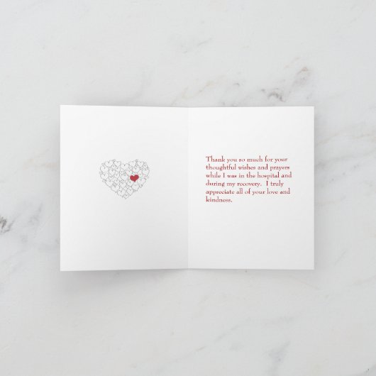 Het gelukkige Rode Hart dankt u Bedankkaart (Binnen)