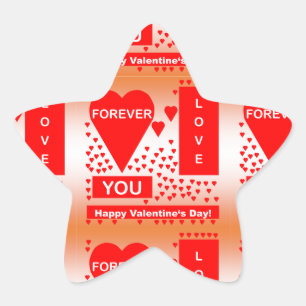Het gelukkige Rood van de Harten van de Liefde van Ster Sticker