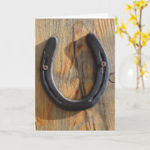 Het Gelukkige Rustieke Westerne Hoefijzer van de Kaart (Gele Bloem)