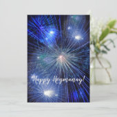 Het gelukkige Schotse Vuurwerk van het Nieuwjaar Feestdagenkaart (Staand voorkant)