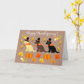 Het gelukkige Silhouet van Labrador van de Kaart (Gele Bloem)