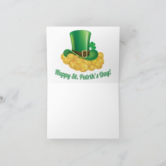 Het gelukkige St. Patrick Hoefijzer van het Geluk Kaart (Binnen)