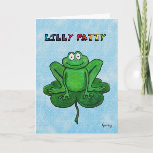 Het gelukkige St. Patrick Stootkussen van Lilly Kaart (Voorkant)
