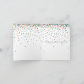 Het gelukkige Stip van Confettien dankt u Bedankkaart (Binnen)