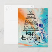 Het gelukkige verjaardag schilderen briefkaart (Voorkant / Achterkant)