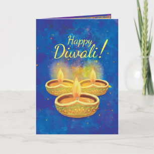 Het gelukkige verlichtende kaarsen Diwali Kaart