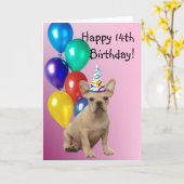 Het gelukkige wenskaart van de Buldog van de Kaart (Gele Bloem)