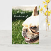 Het gelukkige wenskaart van de Buldog van het Kaart (Gele Bloem)