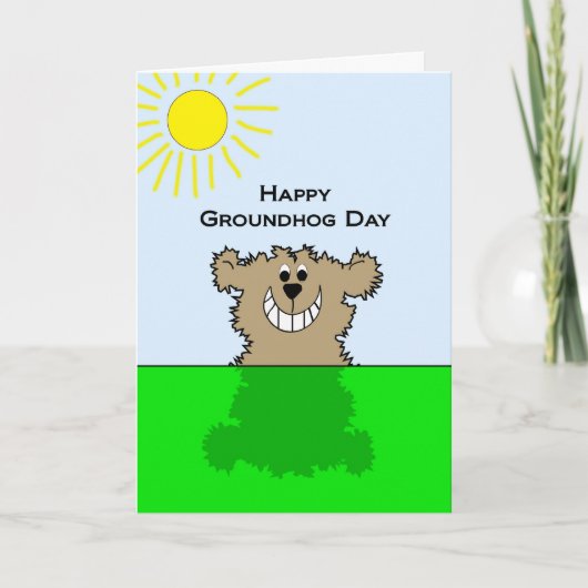 Het gelukkige Wenskaart van de Dag Groundhog Kaart (Voorkant)