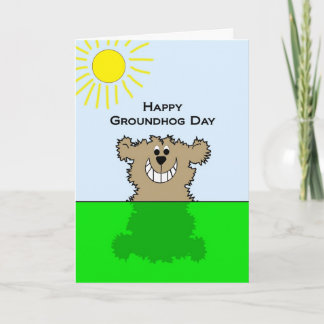 Het gelukkige Wenskaart van de Dag Groundhog Kaart