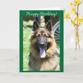 Het gelukkige wenskaart van de Duitse herder van Kaart (Gele Bloem)