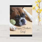 Het gelukkige Wenskaart van de Hond van de Bokser Kaart (Gele Bloem)