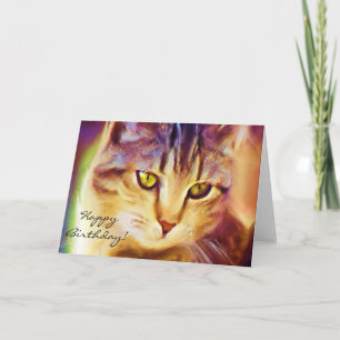 Het gelukkige wenskaart van de Kunst van de Kat Kaart