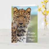 Het gelukkige wenskaart van de Luipaard van het Kaart (Gele Bloem)