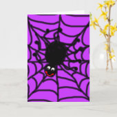 Het gelukkige Wenskaart van de Spin Kaart (Gele Bloem)