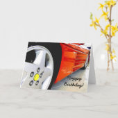 Het gelukkige wenskaart van de Sportwagen van de Kaart (Gele Bloem)