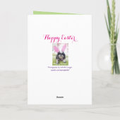 Het gelukkige Wenskaart van het Konijntje van Feestdagen Kaart (Achterkant)