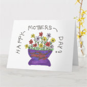 Het gelukkige Wenskaart van het Moederdag Kaart (Gele Bloem)