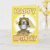 Het gelukkige Wenskaart van Tut van de Koning van Kaart (Gele Bloem)