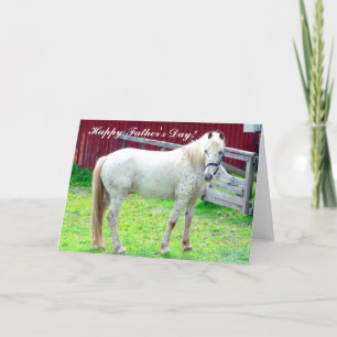 Het gelukkige Witte Paard van Vaderdag Kaart
