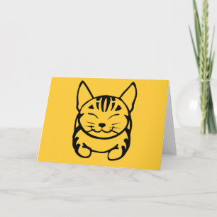Het gelukkige zwarte Wenskaart van de Kat (op Kaart