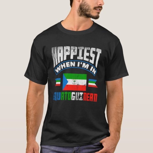 Het gelukkigst als ik in Equatoriaal-Guinea Equato T-shirt (Voorkant)