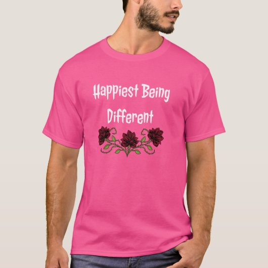 Het gelukkigst om anders te zijn - Grappige Gothic T-shirt (Voorkant)