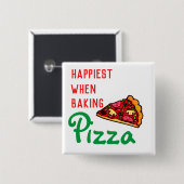 Het gelukkigste    bij het bakken  vierkante button 5,1 cm (Voorkant /achterkant)