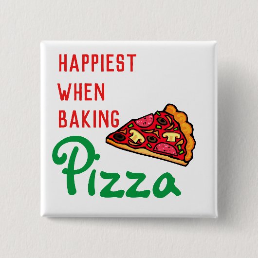 Het gelukkigste    bij het bakken  vierkante button 5,1 cm (Voorkant)