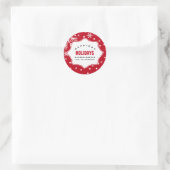 Het gelukkigste Vakantie. Aangepaste kerst Ronde Sticker (Tas)