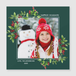 Het gelukkigste Vakantie. Aangepaste magneetfotoka