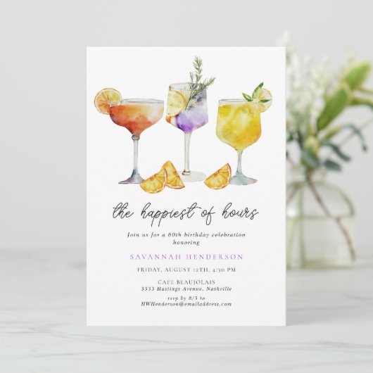 Het gelukkigste van uren 60ste leuke verjaardagsfe kaart (Staand voorkant)