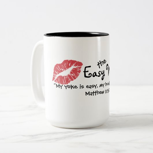 Het gemakkelijke leven van de vrouw... tweekleurige koffiemok (Voorkant links)