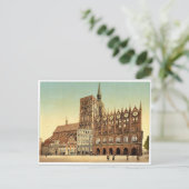 Het gemeentehuis en de kerk Sint-Nicholas, Stralsu Briefkaart (Staand voorkant)