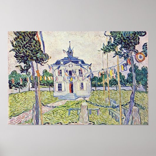 Het gemeentehuis in Auvers van Vincent van Gogh Poster (Voorkant)