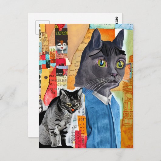 Het gemengde Briefkaart van Media van katten (Voorkant / Achterkant)