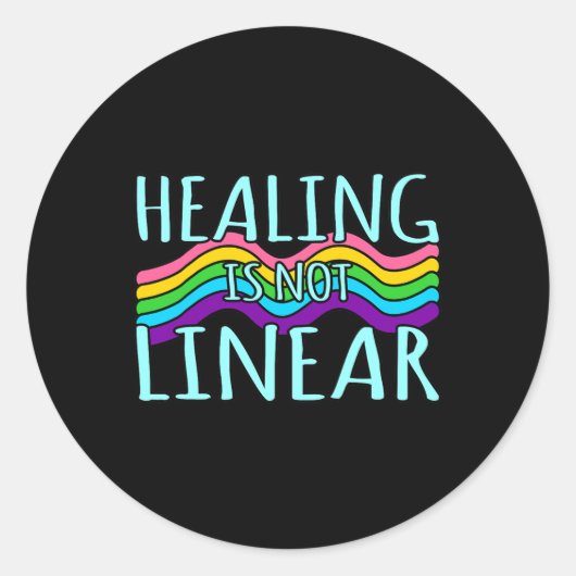 Het genezen is geen lineaire mentale sensibiliteit ronde sticker (Voorkant)