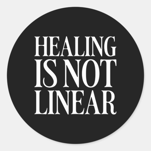 Het genezen is niet lineair ronde sticker (Voorkant)