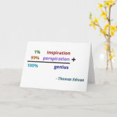 Het genie is 1% inspiratie en 99% zweet kaart (Gele Bloem)