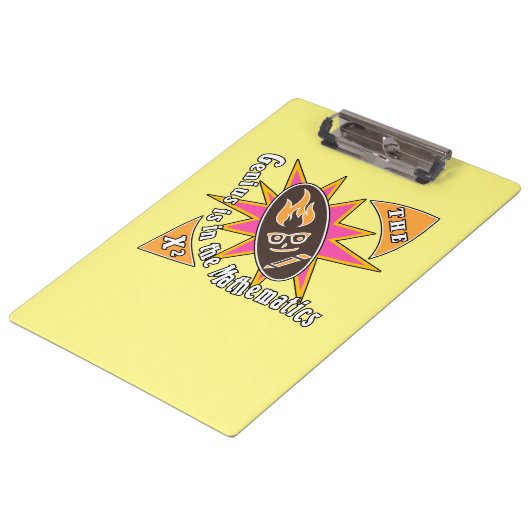 Het genie zit in de wiskunde klembord (Gekanteld)