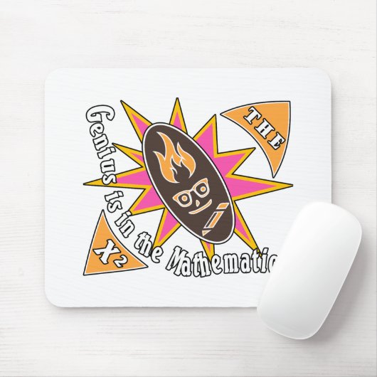 Het genie zit in de wiskunde muismat (Met muis)