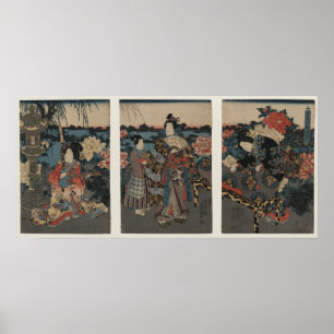 Het genieten van een van Tuin van Pioenen Poster